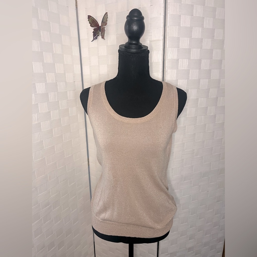 💛New York & Company-Gold Shimmer Tank Top/Size Small